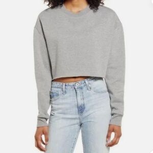 Socialite Gray Cropped Sweatshirt